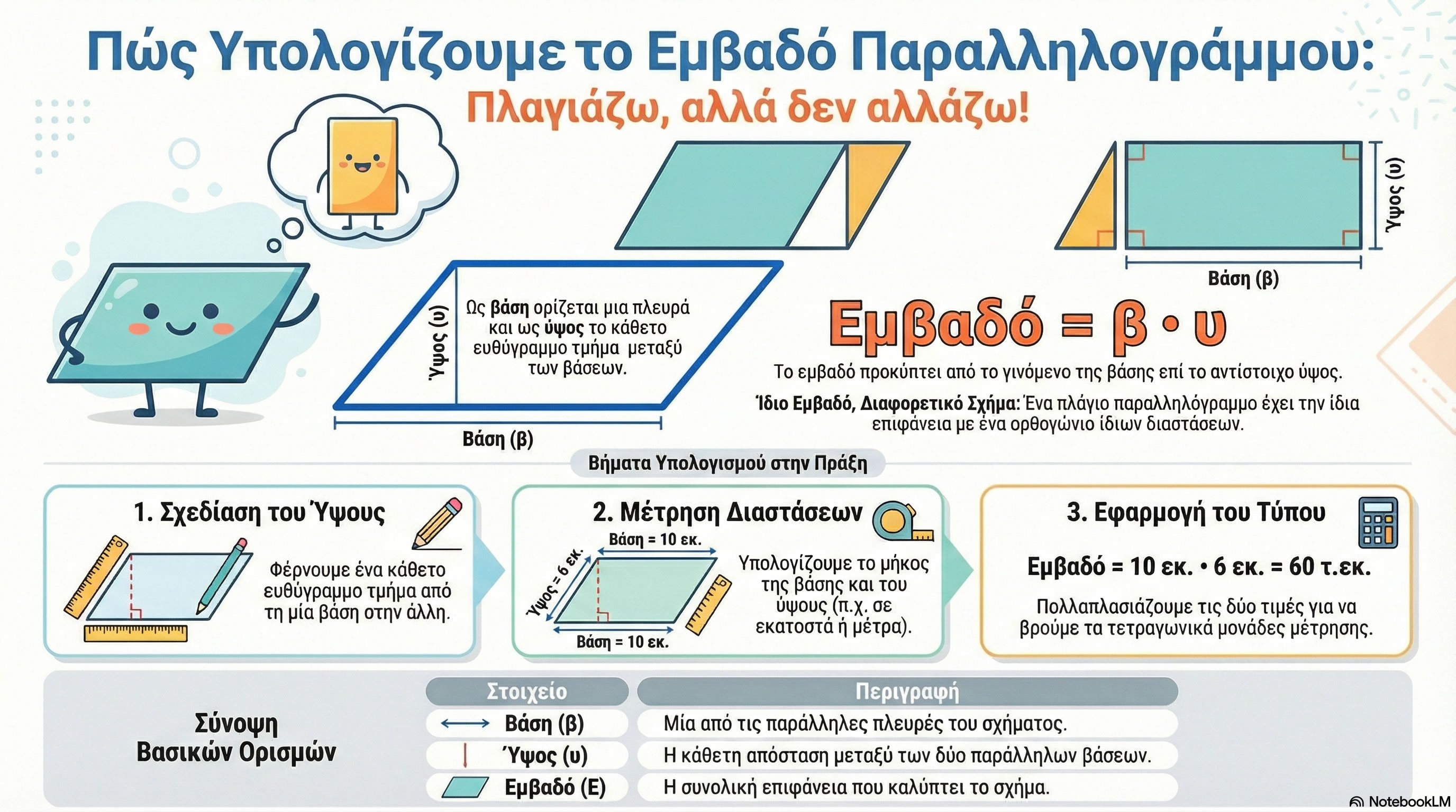 06.62 Βρίσκω το εμβαδό παραλληλογράμμου