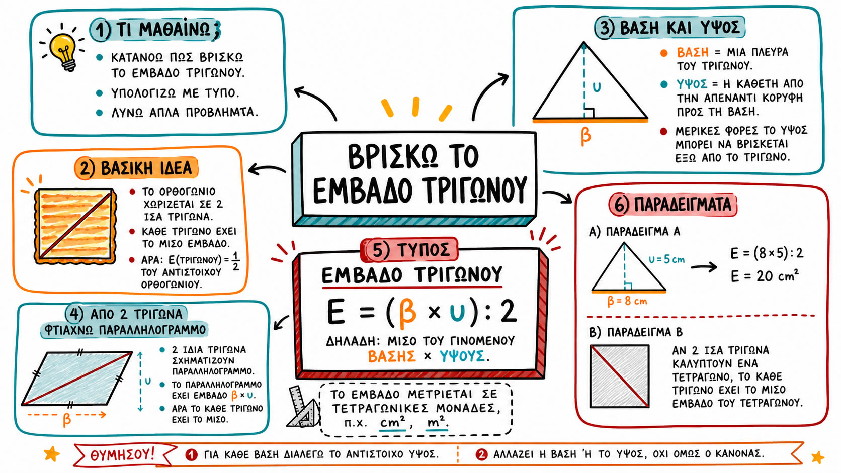 06.63 Βρίσκω το εμβαδό τριγώνου