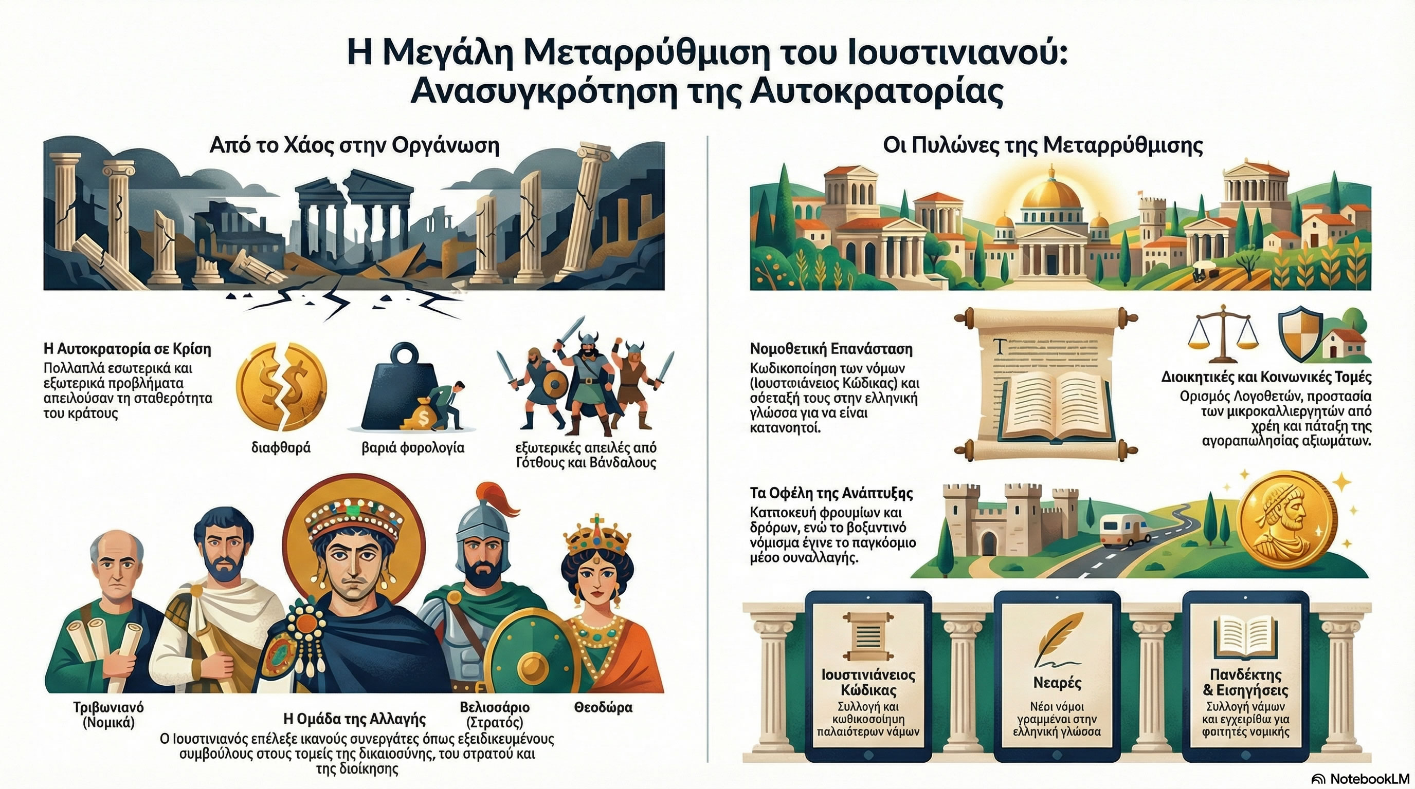 03.13 Ο Ιουστινιανός μεταρρυθμίζει τη διοίκηση και τη νομοθεσία
