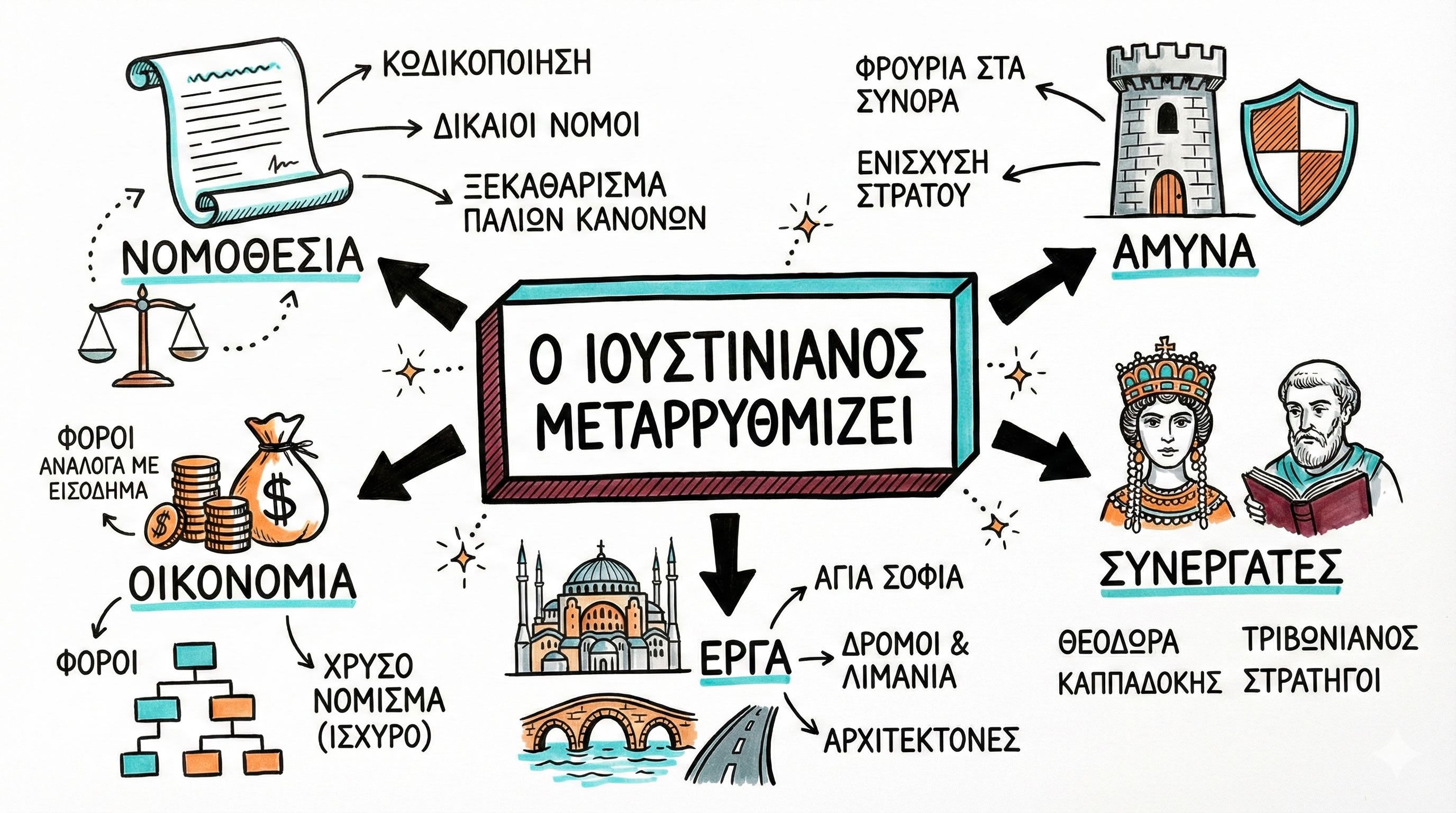 03.13 Ο Ιουστινιανός μεταρρυθμίζει τη διοίκηση και τη νομοθεσία