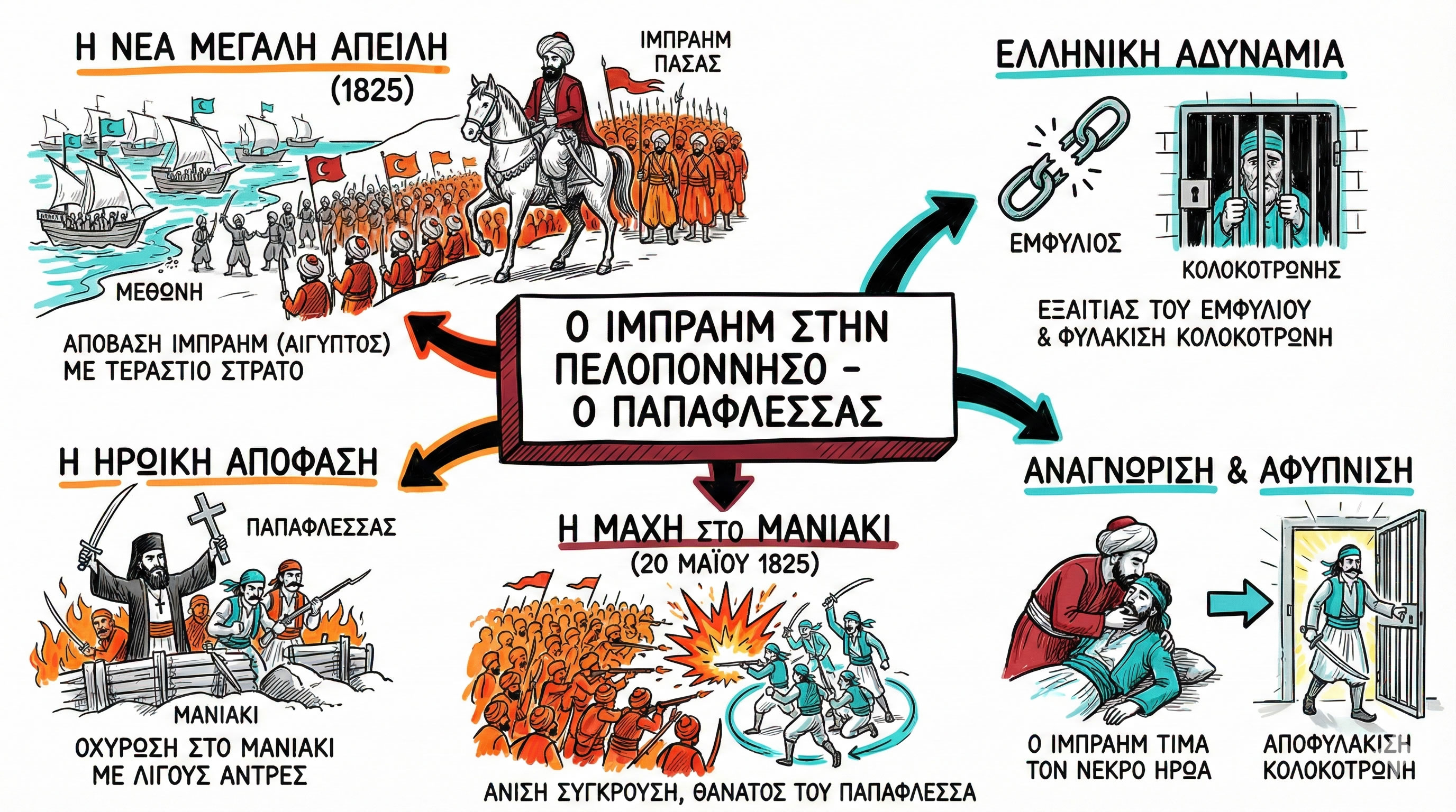 03.11 Ο Ιμπραήμ στην Πελοπόννησο   Ο Παπαφλέσσας