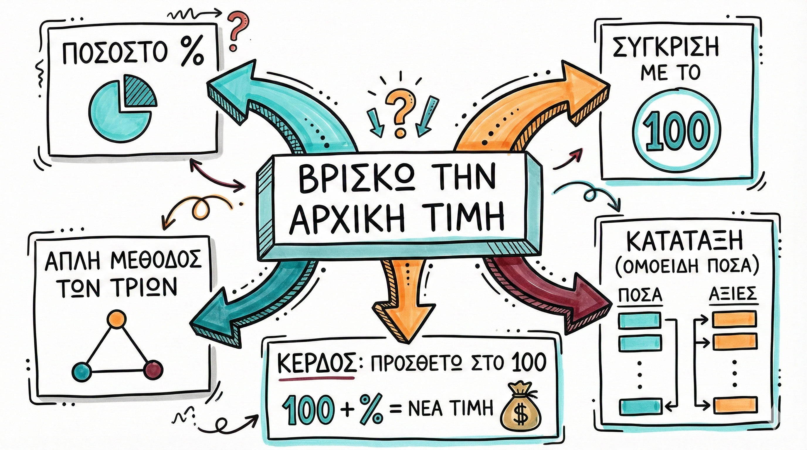 03.43 Λύνω προβλήματα με ποσοστά Βρίσκω την Αρχική Τιμή